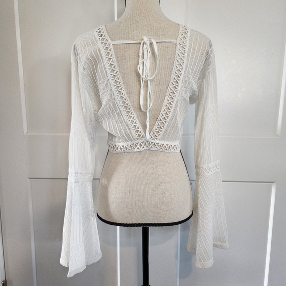 🍉 NWT Cupshe White Crop Top Large - Picture 3 of 4